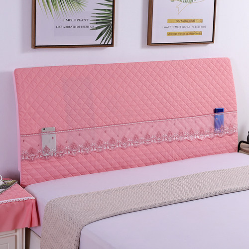 布艺简约风现代实木靠垫床头套