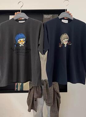 韩国东大门2025春夏tara by motion洋气女孩印花短袖圆领休闲T恤