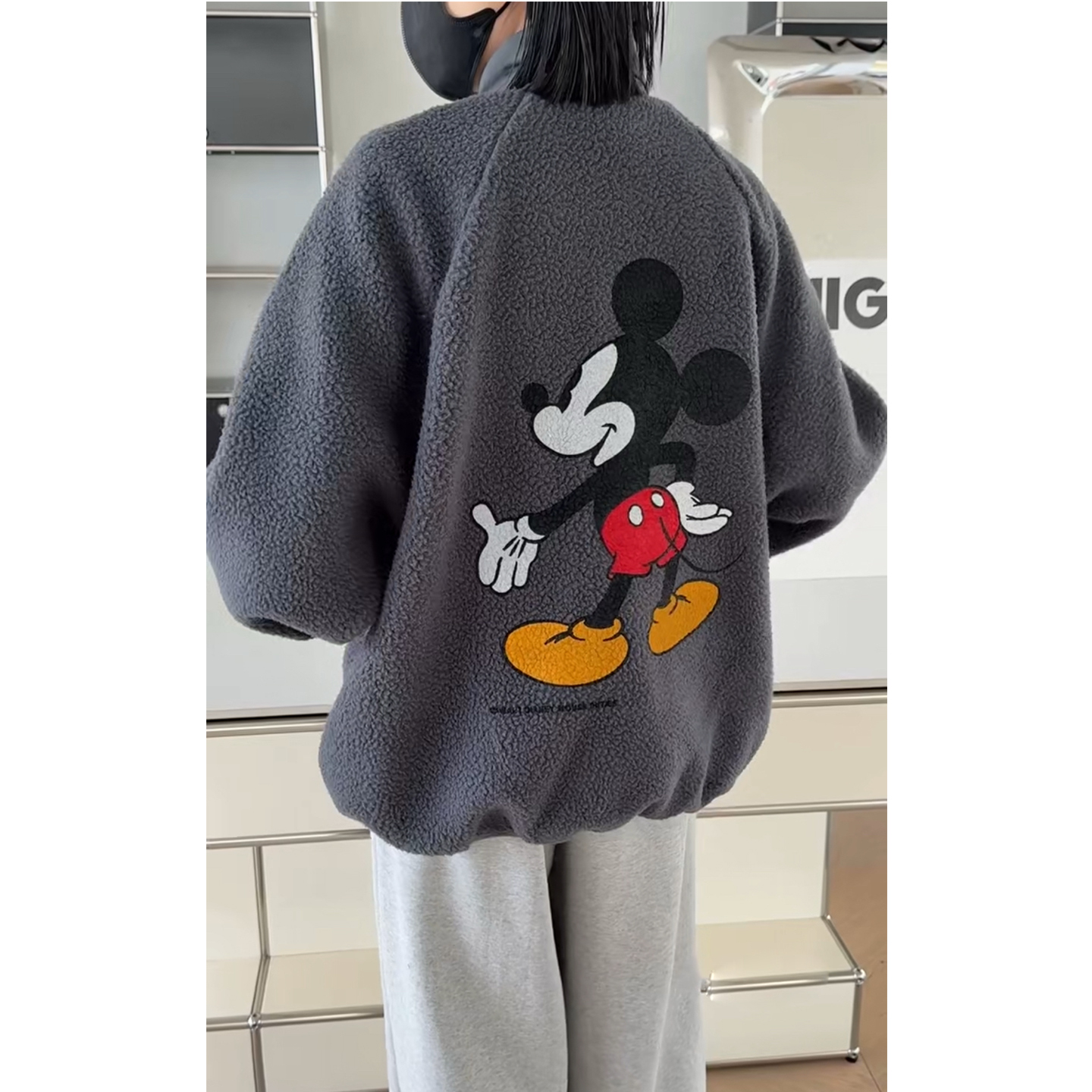 卡通米奇棉服夹克外套宽松卫衣