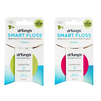 新版环保纸盒Dr. Tung's植物蜜蜡牙线豆蔻味关注维护口腔健康27米