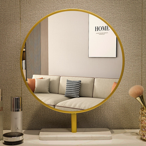 化妆镜台式桌面高清卧室智能梳妆台家用大号可旋转ins风美妆镜子