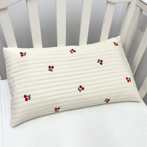 儿童枕套纯棉刺绣绗缝四季婴儿级