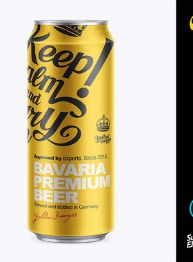 10476 饮料啤酒易拉罐样机模板PSD贴图VI品牌设计yellowimages