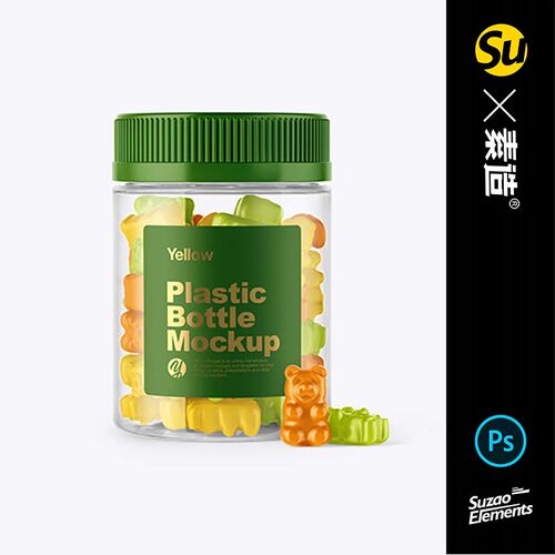 零食包装设计QQ糖塑料瓶软糖样机品牌设计包装展示vi衍生素材样机