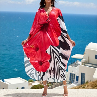 希腊爱琴海西双版纳泰国旅游穿搭绝美连衣裙海边度假拍照沙滩长裙