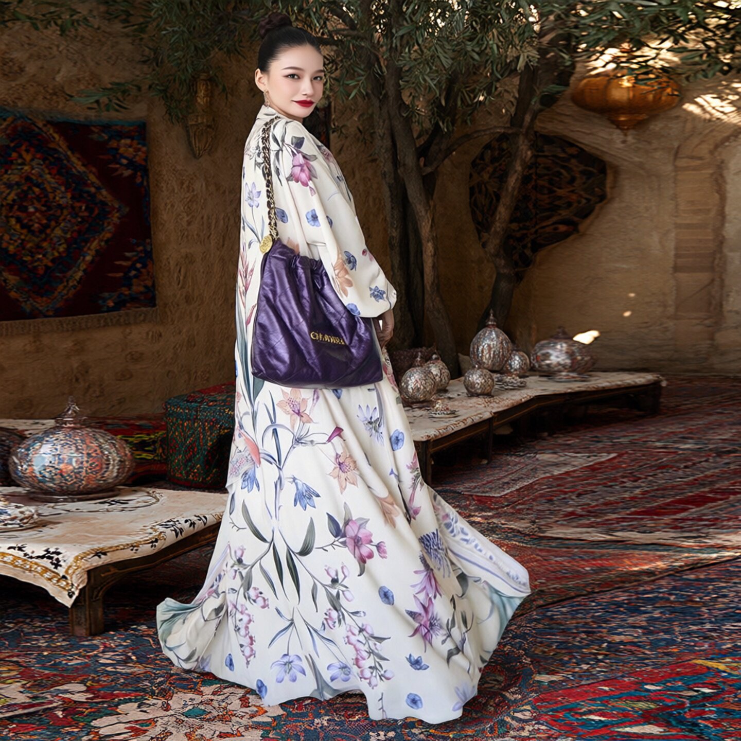 中东迪拜奢华长袍子开衫外套女士大码度假外披沙漠海边头巾防晒衣