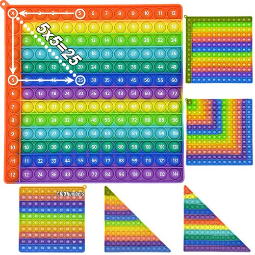 Multiplication Pop彩虹按按乐按压解压儿童益智玩具数学乘法表