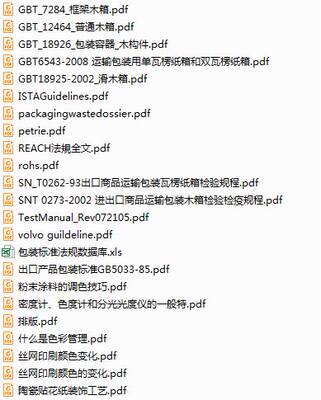 包装行业资料集25M 48份国家行业标准资料 包装工程师资料