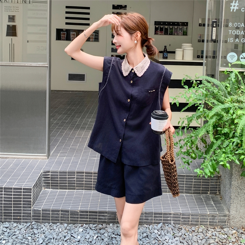 复古时尚休闲棉麻套装女2025夏季