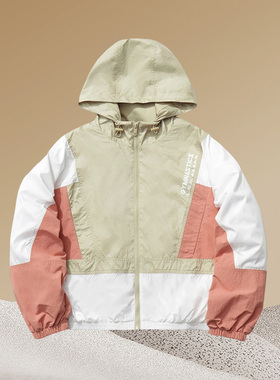 李宁正品外套春季新款运动时尚系列女子宽松套头连帽风衣AFDR022