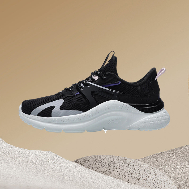 李宁跑步鞋女夏款流云轻质透气网面潮流休闲鞋aglr036