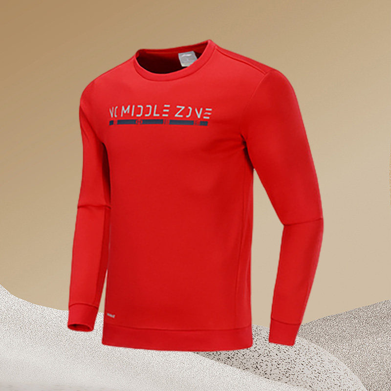 李宁正品冬季足球训练男子加绒保暖运动休闲圆领套头卫衣AWDP639