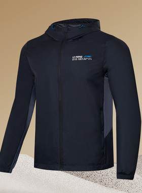 李宁正品潮流休闲时尚训练系列男子立体裁剪运动风衣AFDR091