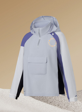 李宁外套女春季新款运动风衣休闲连帽透气夹克AFDS048-5