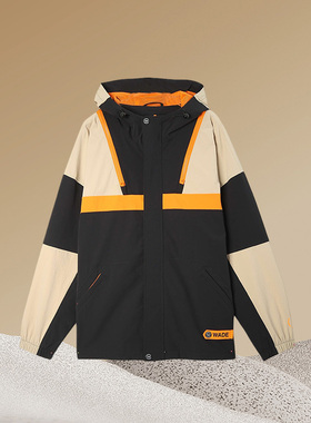 李宁正品新款男子运动休闲时尚潮流撞色防风连帽夹克外套AFDS111