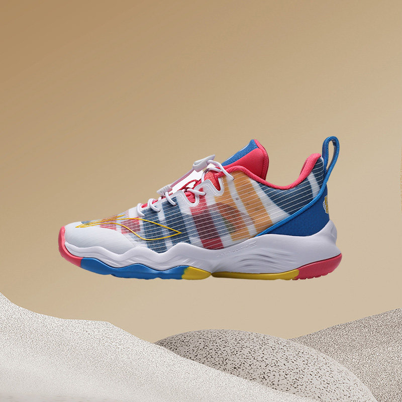 李宁男女童音速8low低帮网面专业透气减震耐磨运动篮球鞋ykbr042