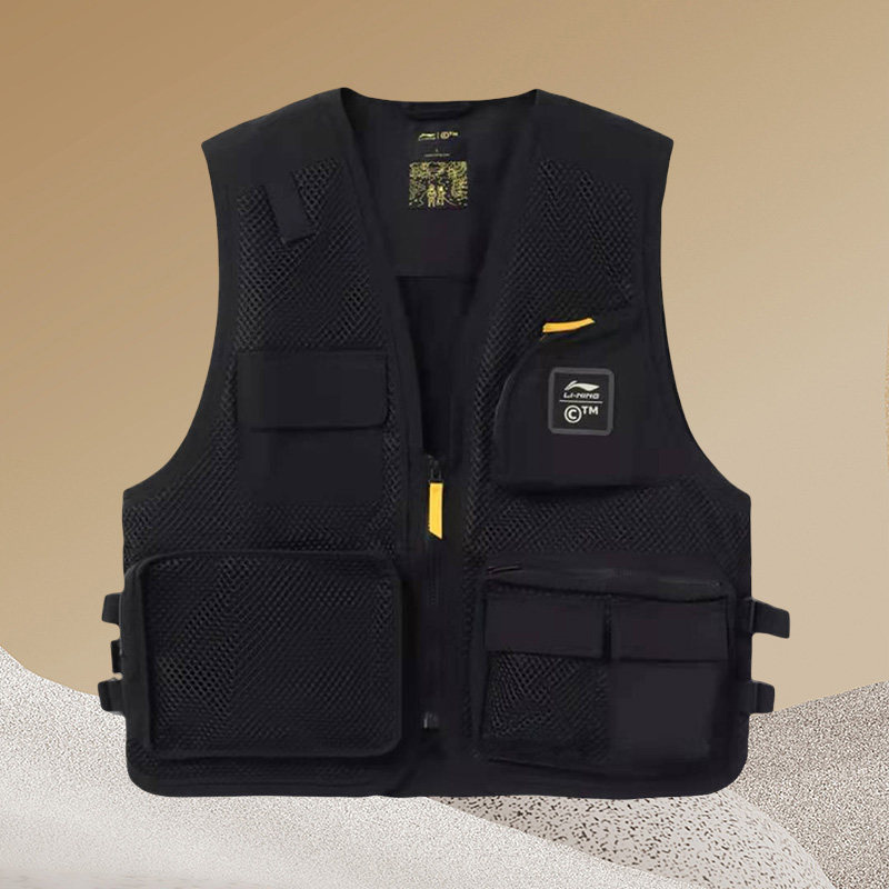 李宁正品工装马甲男女同款夏新款开衫无袖宽松多口袋外套AMDR057,运动服/休闲服装,单马甲,淘宝优惠券,粉丝福利购,淘宝优惠卷