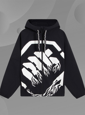 李宁正品新款男子反伍BADFIVE草木皆兵连帽时尚夹克外套AFDS569