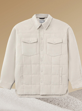 李宁正品新款运动时尚男子灯芯绒翻领纯色夹克短款棉服AFMR491