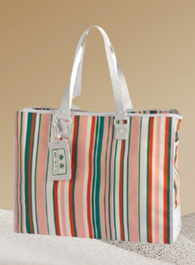 中国李宁长安少年购物包彩色条纹走秀款时尚拎包 ABLP202