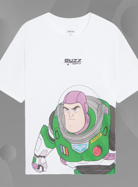 Lining/李宁正品X巴斯光年系列男大童宽松短袖T恤YHSS295