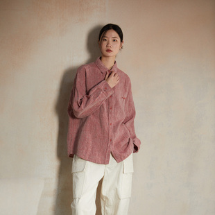 衬衣纯色长袖 亚麻长袖 宽松衬衣Z11130 24春秋新款 译外原创女装