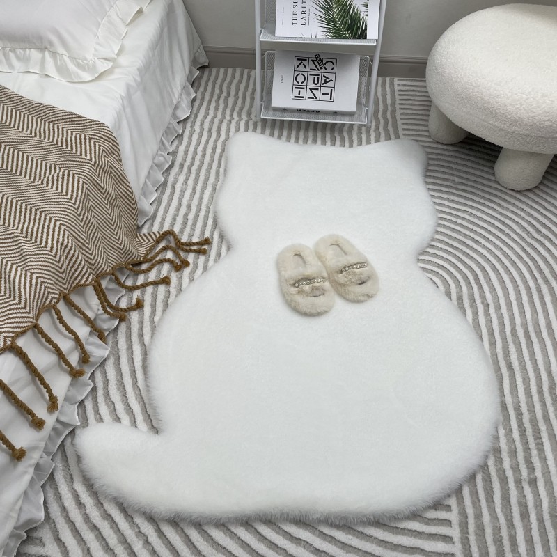 ins可爱猫咪造型地毯仿兔毛绒地垫卧室少女心撸猫感儿童房床边毯,居家布艺,地毯,淘宝优惠券,粉丝福利购,淘宝优惠卷