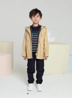 爪心爪背专柜正品男女童装冬季风衣羽绒马甲二合一两件套保暖外套