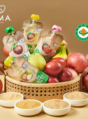临期智利进口AMA TIME有机梨桃子香蕉苹果泥90g方便早餐辅食便携