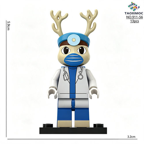 跨境新品 Animal Hospital动物医院游戏周边积木玩具公仔模型摆件