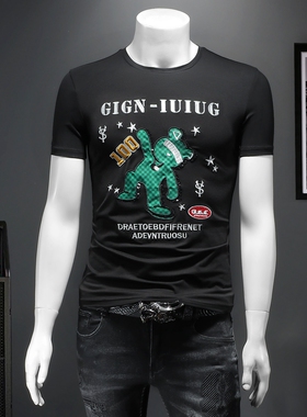 2026夏季IUIUG欧货时尚潮流丝光棉短袖t恤男D320-27752-实价P55