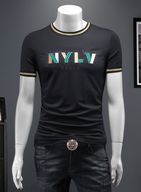 2026夏季IUIUG欧货时尚潮流丝光棉短袖t恤男D320-87640-实价-P55