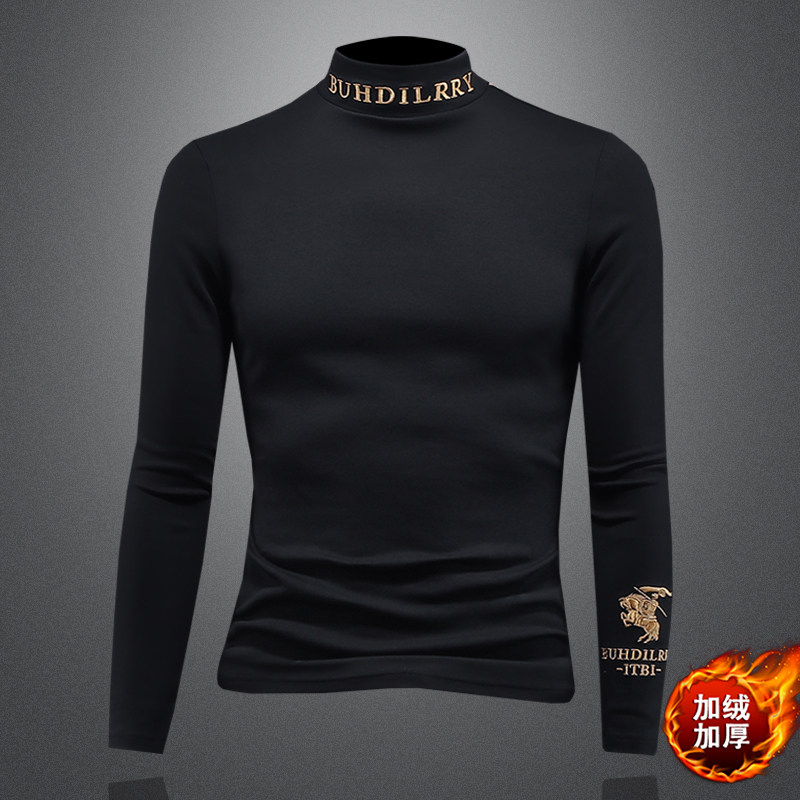 2023秋冬新款IUIUG轻奢品质半高领双面绒打底衫D322-87362-P100，男装卫衣，电商D320-1