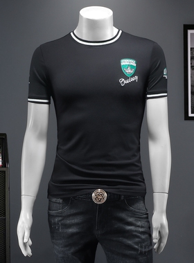 2026夏季IUIUG欧货时尚潮流丝光棉短袖t恤男D320-87609-实价-P55