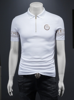 2025夏季欧货 IUIUG轻奢潮流刺绣丝光棉短袖t恤男 D320-88096-P80