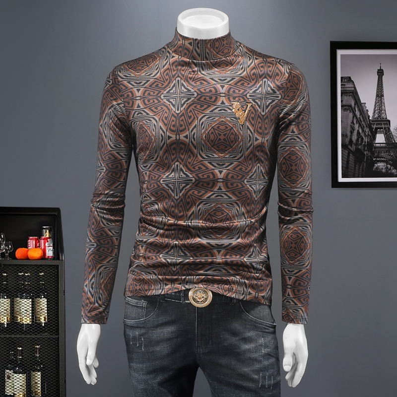 2025秋冬新款IUIUG轻奢潮流高领卫衣打底衫假模D320-87914-P100，男装卫衣，电商D320-1