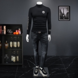 2023秋冬新款IUIUG轻奢品质半高领双面绒打底衫D322-87392-P100，男装卫衣，电商D320-1