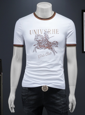 2025夏季欧货 IUIUG轻奢潮流刺绣丝光棉短袖t恤男 D320-88073-P75