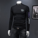2025秋冬新款轻奢品质半高领双面绒打底衫D320-88346-P100，男装卫衣，电商D320-1