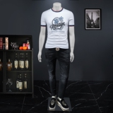 2025夏季欧货IUIUG轻奢潮流刺绣丝光棉短袖t恤男D320-88038-P75，男装T恤，电商D322