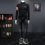 2023秋冬新款IUIUG精品斐勒棉半拉链卫衣打底衫D322-87368-P135，男装卫衣，电商D320-1