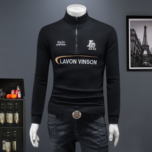 2025秋冬新款 IUIUG圆领刺绣休闲卫衣打底衫假模 D320-87775-P135,男装T恤,电商D322