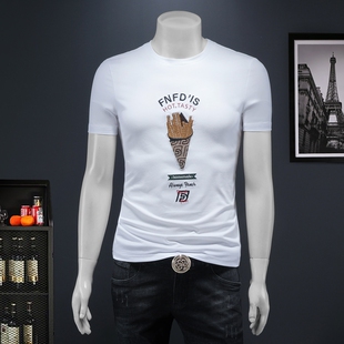 2026夏季新款 IUIUG欧货时尚潮流丝光棉短袖t恤男D320-88062--P75