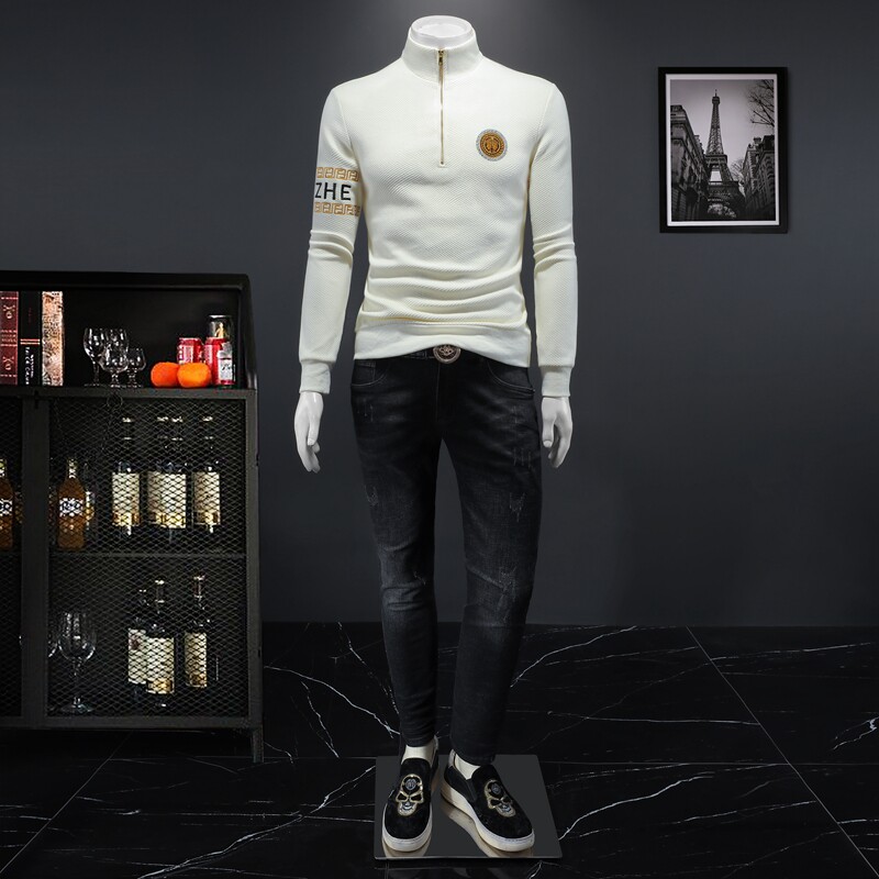 2023秋冬新款IUIUG精品斐勒棉半拉链卫衣打底衫D322-87367-P135,男装卫衣,电商D320-1