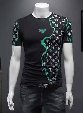 2026夏季新款 IUIUG欧货时尚潮流丝光棉短袖t恤男D320-87058--P75