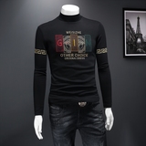 2025秋冬新款IUIUG轻奢潮流高领卫衣打底衫假模D320-87563-P100，男装T恤，电商D322