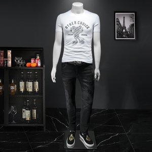 2022欧洲站夏装新款 伦古奇丝光棉潮流t恤短袖男D215-27572图片