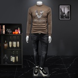 2025秋冬新款羊毛打底衫轻奢品质半高领D320-88412-P115，男装卫衣，电商D320-1