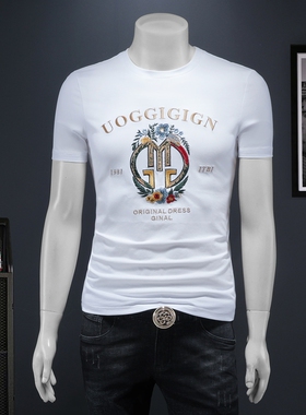 2025夏季欧货 IUIUG轻奢潮流刺绣丝光棉短袖t恤男 D320-87965-P75