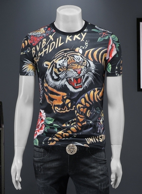 2025夏季欧货 IUIUG轻奢潮流刺绣丝光棉短袖t恤男 D320-88023-P75